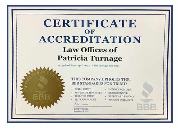 Certificate of Accreditation | Law Offices of Patricia Turnage