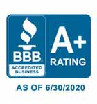 BBB | Accredited Business | A+ Rating | As of 6/30/2020